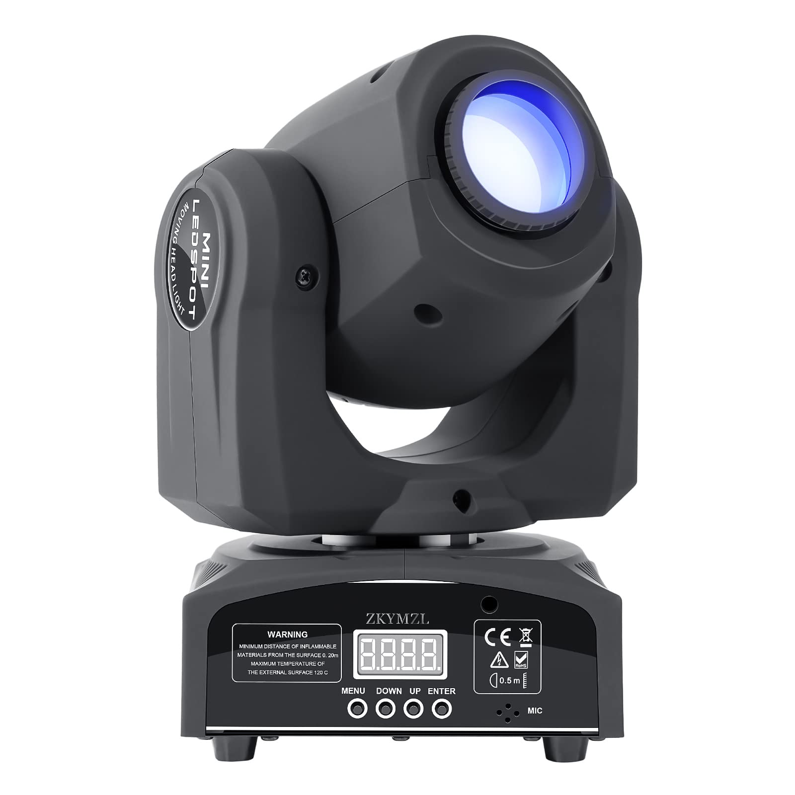 ZKYMZL 30W LED Moving Head Stage Light with DMX512 & Sound Control - 15 Colors, 8 Gobos, Spot Lighting for DJ Nightclub, Wedding