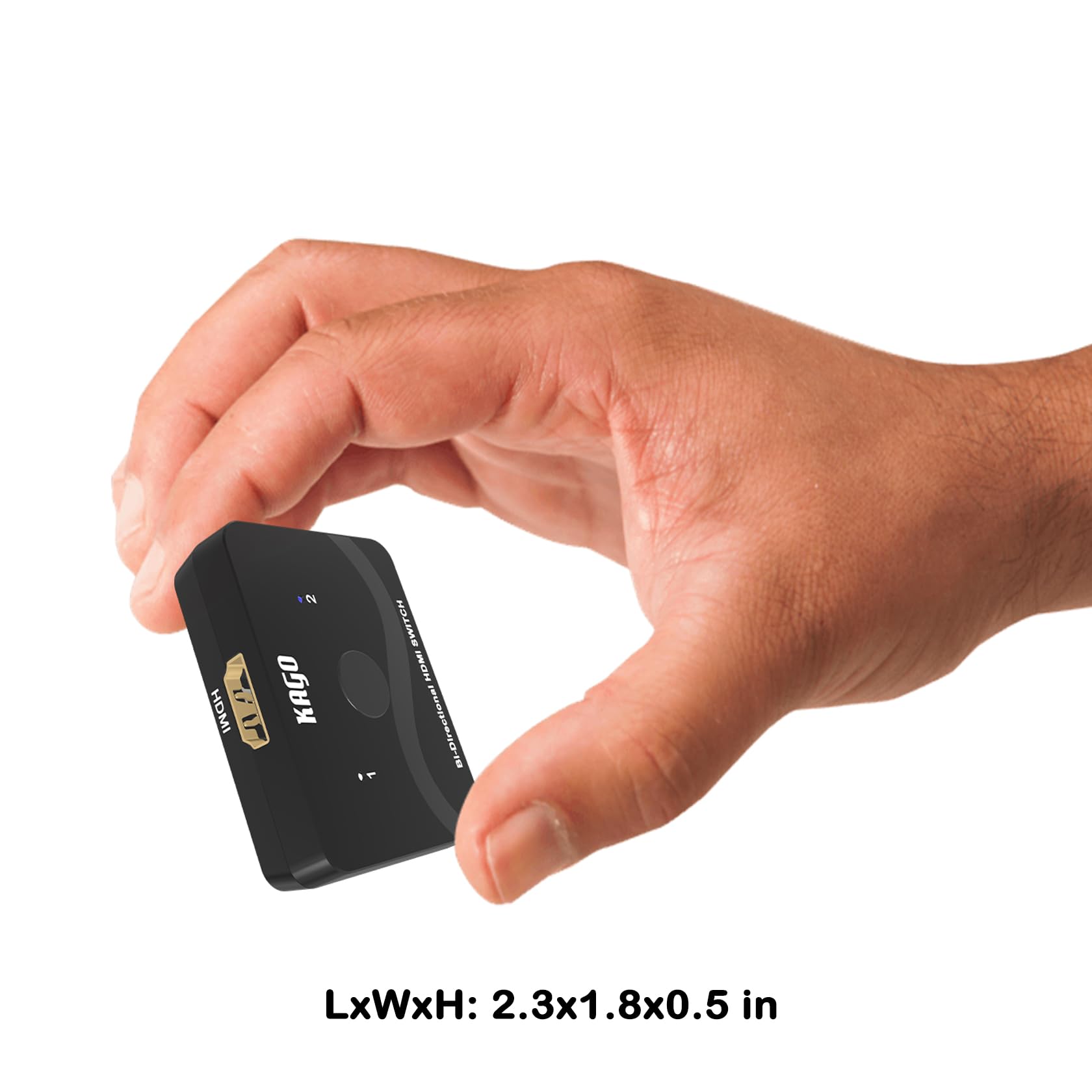 Kago Hdmi Switch 2 In 1 Out,Hdmi Splitter 1 In 2 Out,Bi Directional 4K@60Hz Hdmi Hub Supports Xbox Ps5/4/3 Blu Ray Tv Fire Stick