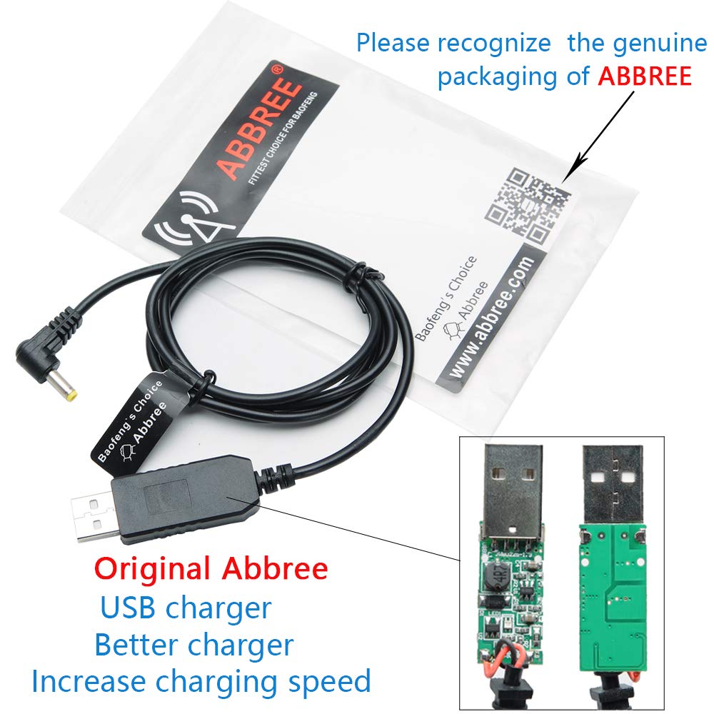 Baofeng 2.5Mm Usb Charger Cable With Indicator Light Uv 5R Ar 152 Uv 82 3800Mah Battery Uv S9/9S Two Way Radio (1)