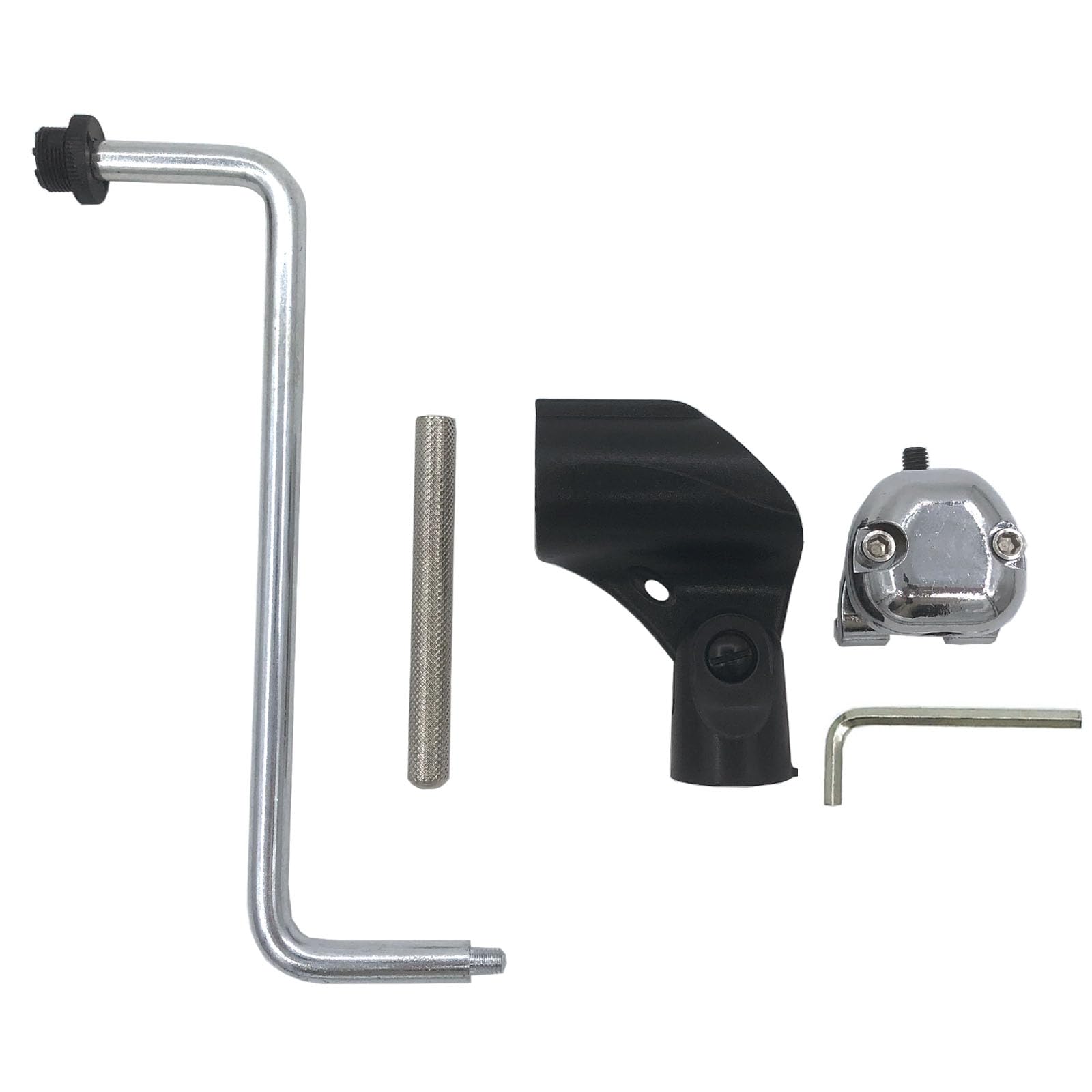 Tuoren Drum Rim Microphone Clamp 5/8 Inch Thread Head Z Shape Mic Arm With Shock Mount Microphone Clip And Drum Hoop Clamp, Perc