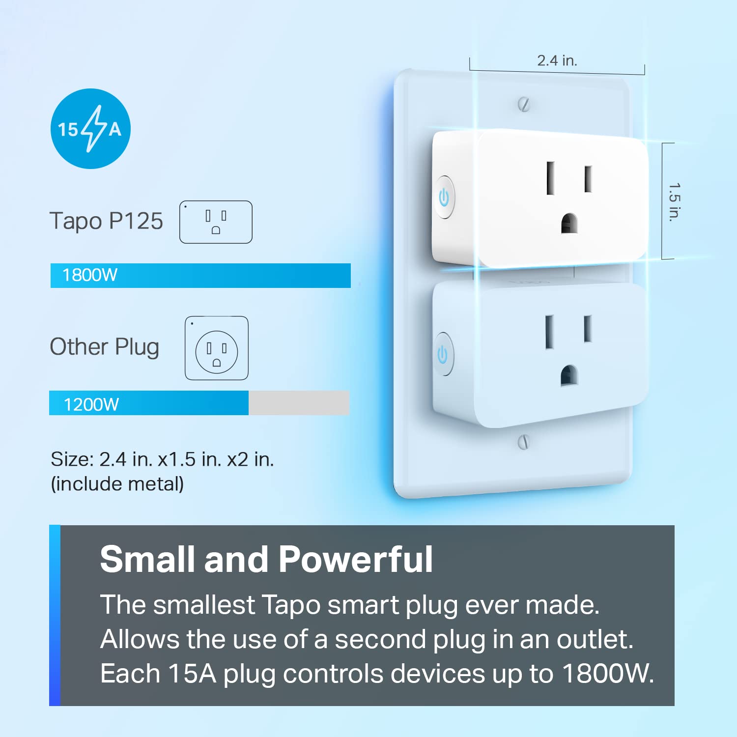Tp Link Tapo Apple Homekit Smart Plug Mini, Compact Design, 15A/1800W Max, Super Easy Setup, Works With Siri, Alexa & Google Hom