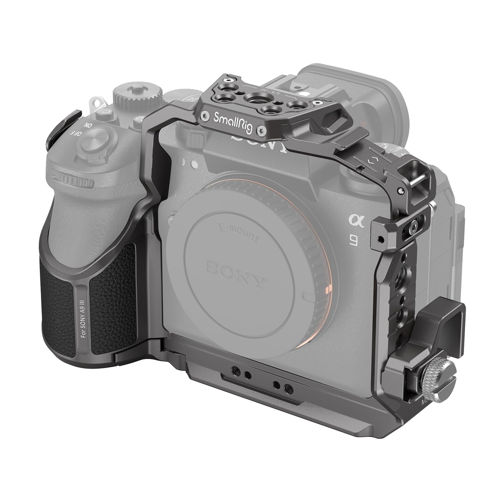 SmallRig Camera Cage for Sony Alpha 9 III, Fits Plate for Arca-Type, Compatible with RS 2/RSC 2/RS 3 Stabilizer, with a Cable Cl