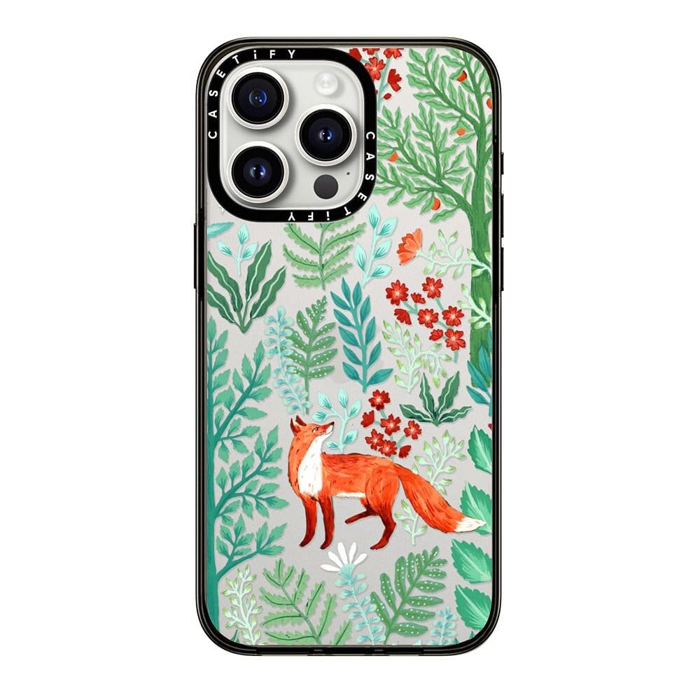 Casetify Compact Case For Iphone 15 Pro Max [2X Military Grade Drop Tested / 4Ft Drop Protection]   Fox In The Woods   Clear Bla