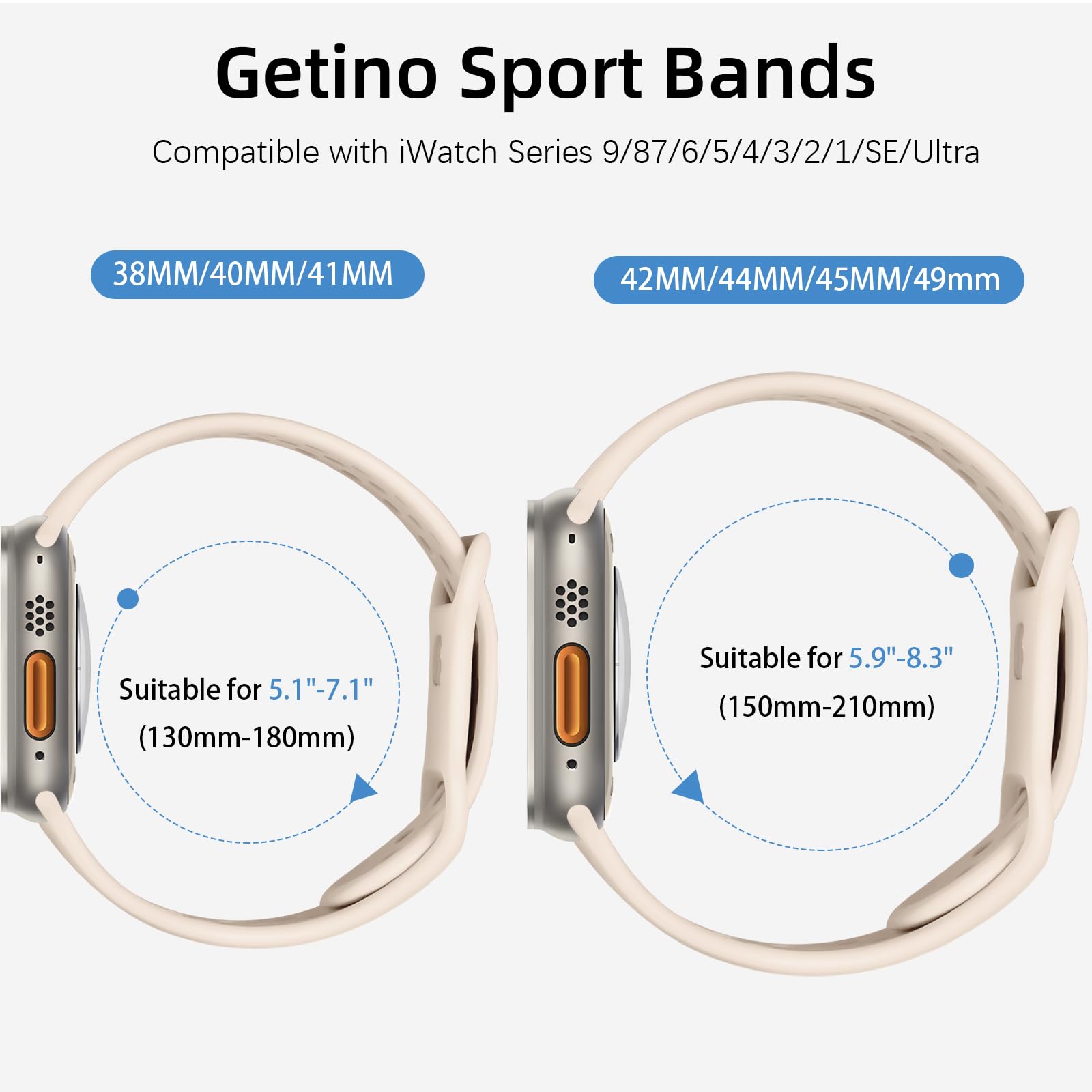 4 Pack Getino Sport Bands Compatible With Apple Watch 38Mm 40Mm 41Mm Band For Women Men, Breathable Soft Silicone Strap For Iwat