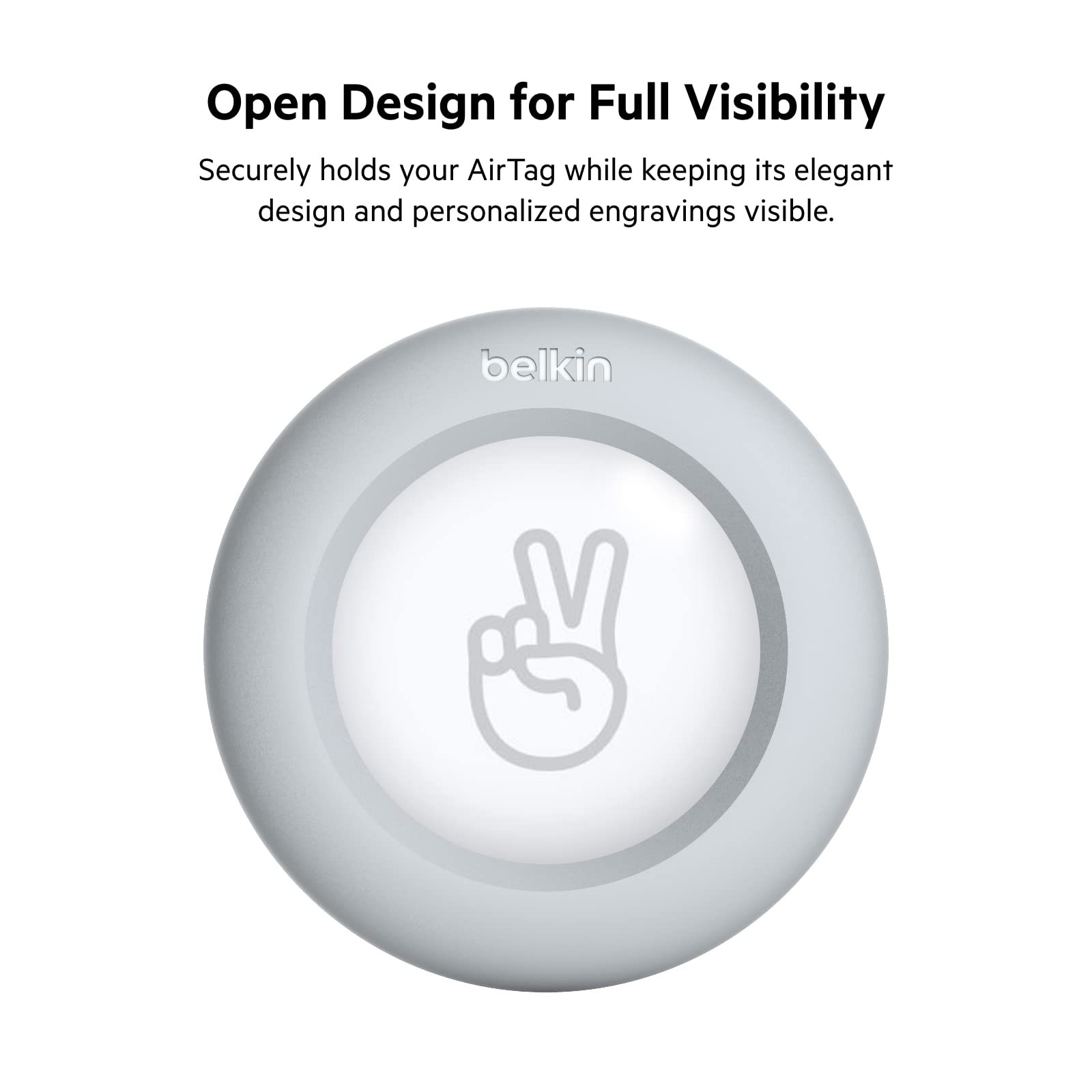 Belkin Apple AirTag Secure Holder with Clip   AirTag Holder   Durable Scratch Resistant AirTag Case   Apple Air Tag Case with Spring Loaded Clip   Attach to Backpack, Clothing, & Luggage   Light Gray