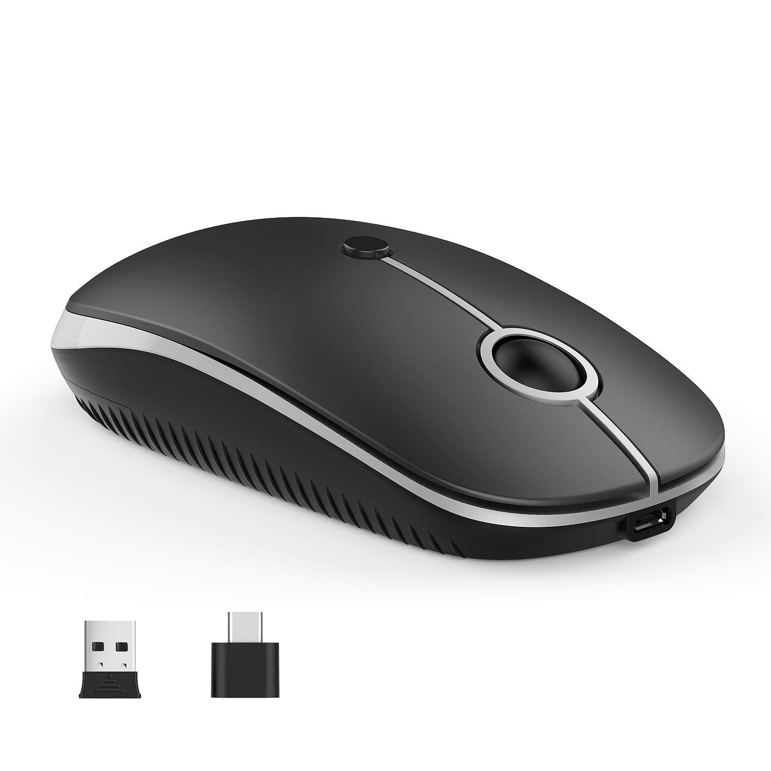 Vssoplor Type C Wireless Mouse, Usb C Macbook Wireless Mouse Dual Mode 2.4G Cordless Mice With Usb And Type C Receiver Compatibl