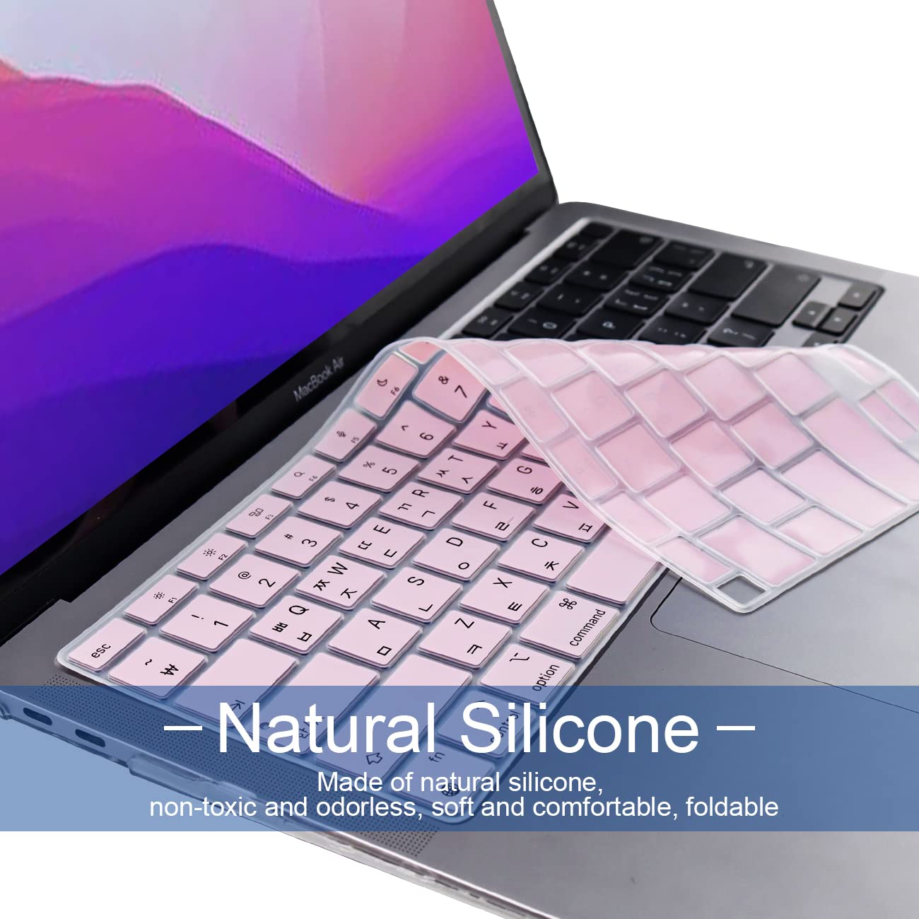 Korean Silicone Keyboard Cover For Macbook Latest Air 13.3'' 13'' 2020 With M1 Processor (Model A2337) Touch Id Compatible With