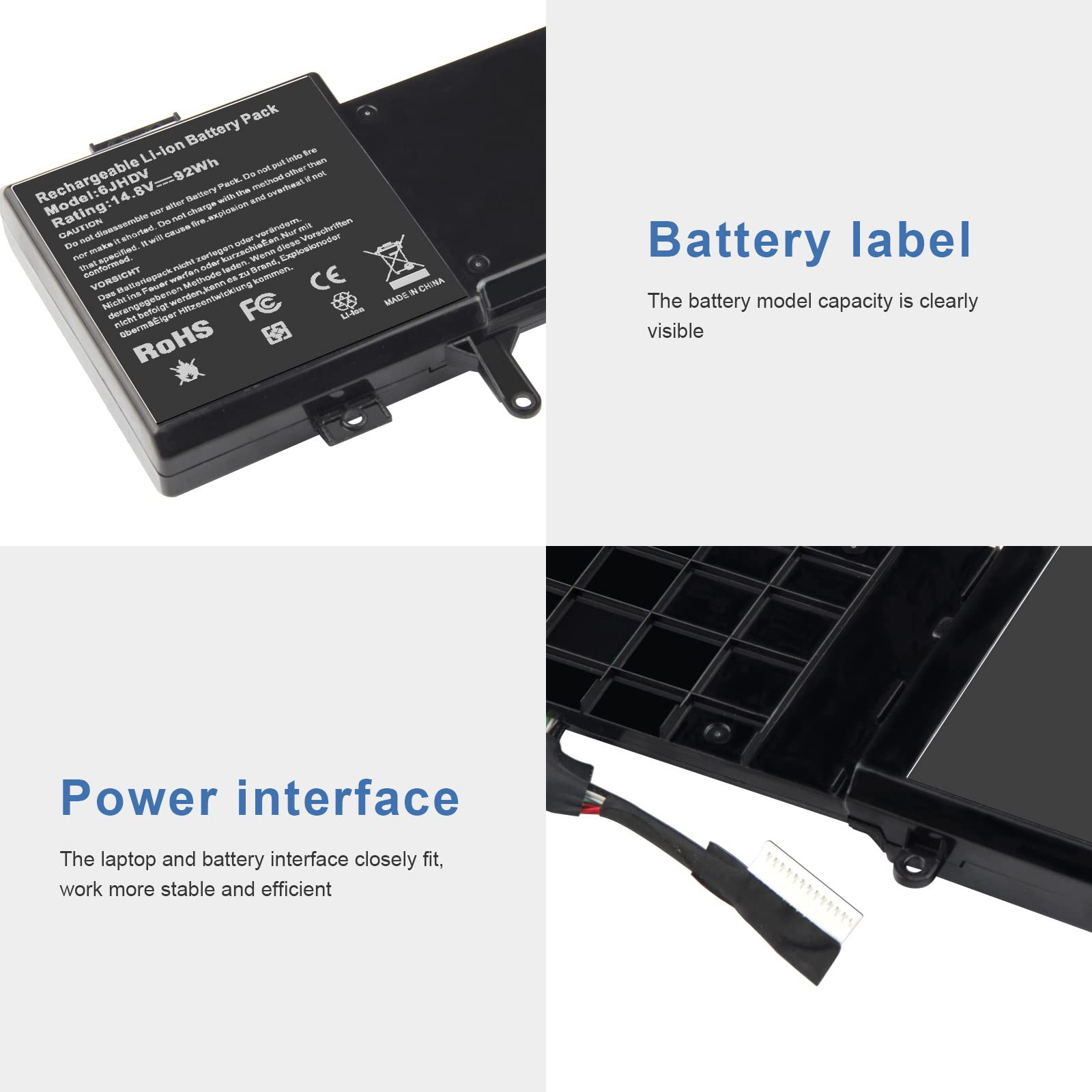 Fancy Buying 8 Cell 92Wh 6Jhdv Notebook Battery For Dell Alienware 17 R3 P43F002 R2 P43F001 Alw17Ed 1728 2728 3728 3828 4718 473