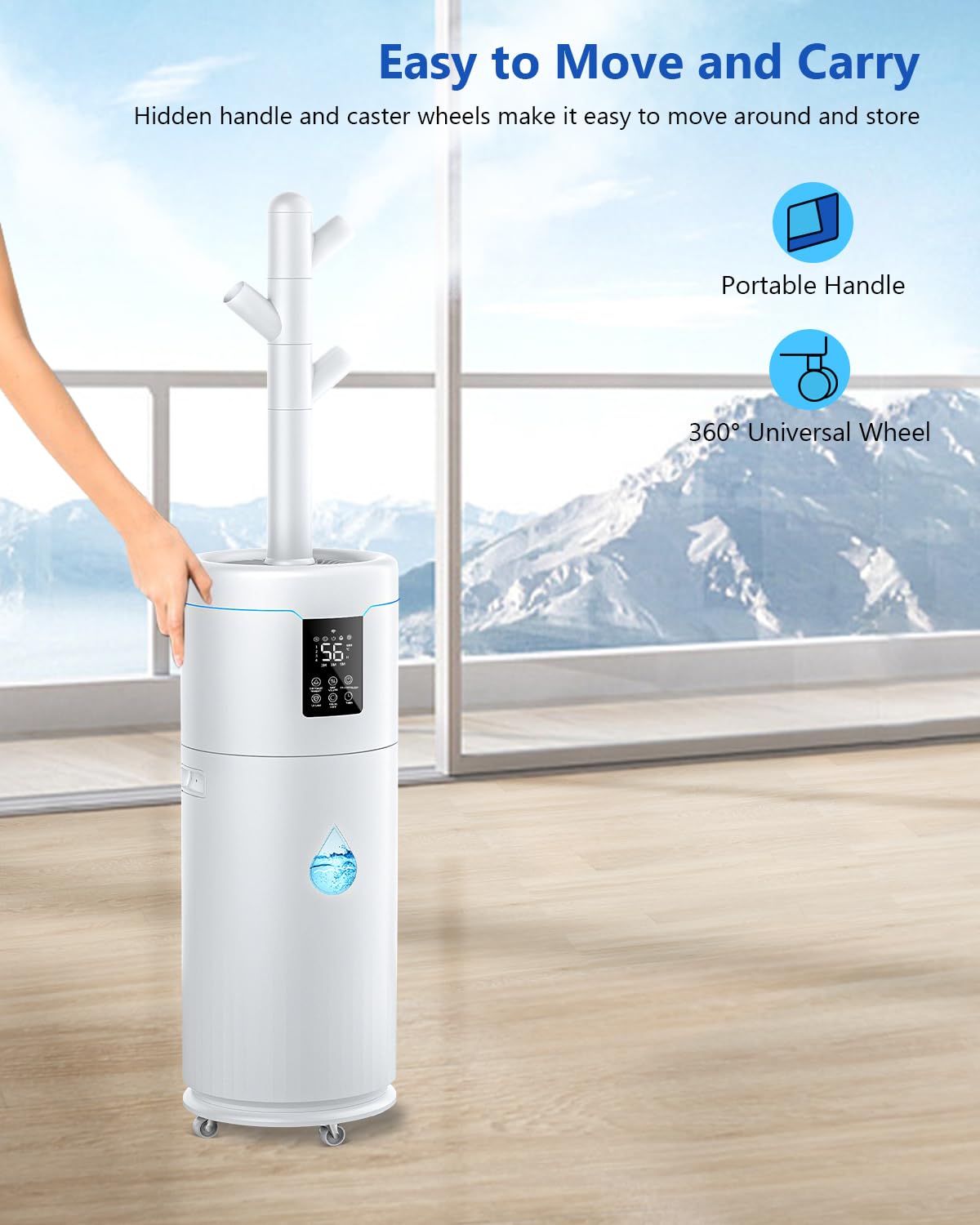 17L/4.5Gal Ultra Large Humidifiers For Bedroom 2000 Sq Ft, Quiet Humidifiers For Large Room, Tower Humidifier With 4 Mist Mode &