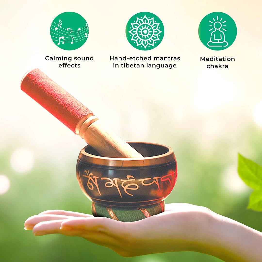 Shop Lc Delivering Joy Handmade Tibetan Singing Bowl Buddhist Mantra Sound Bowl Set Meditation Yoga Stress Relief Birthday Gifts