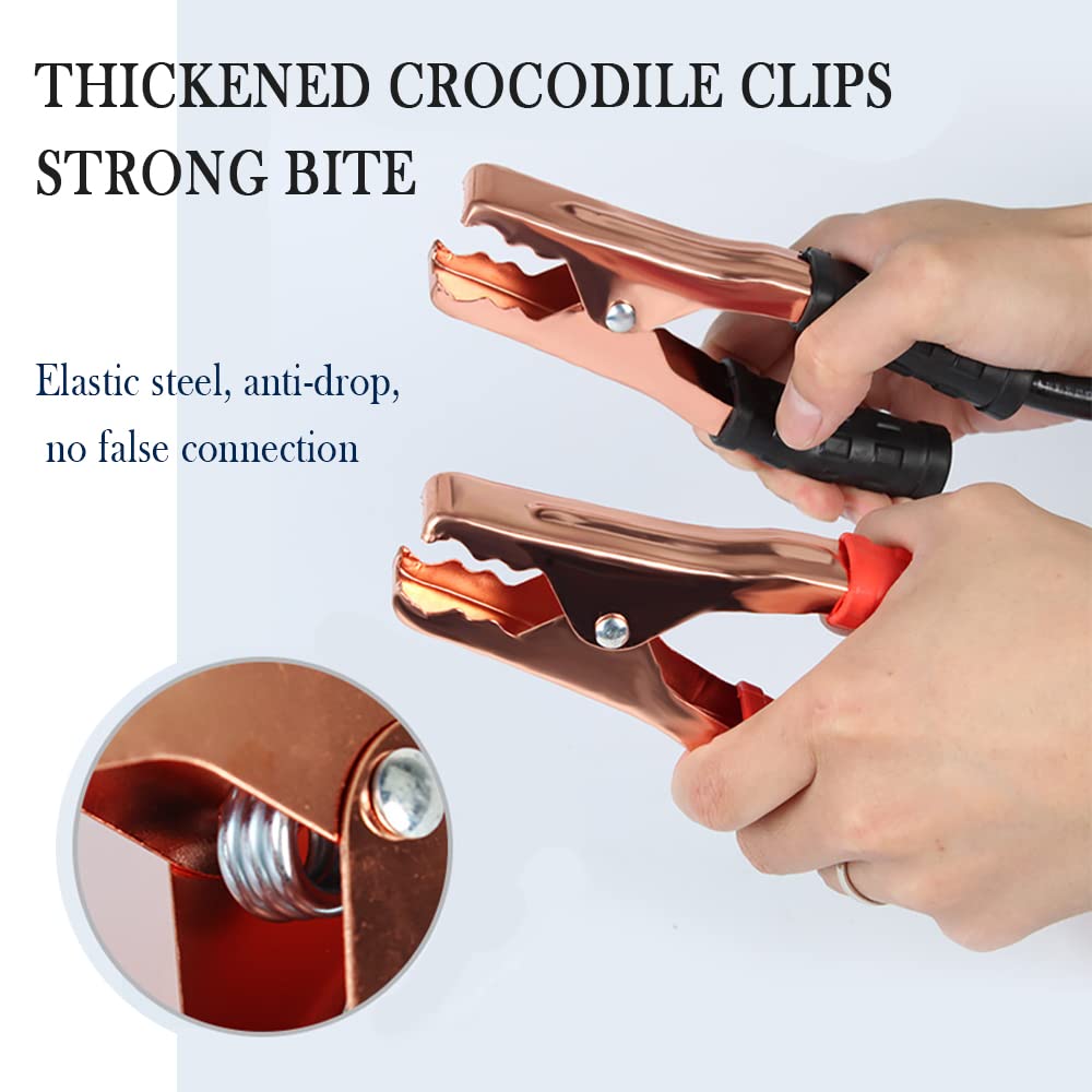 70'' 500A Heavy Battery Duty Jumper Cables   Alligator Clips Electrical Battery Clamps For Emergency Roadside Assistance   Unive