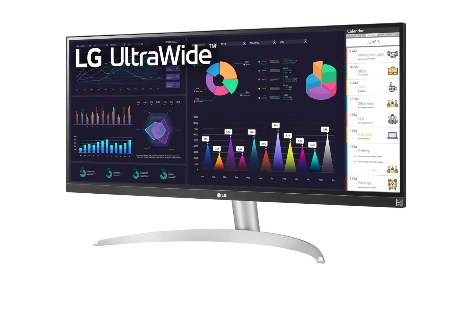 Lg Ultrawide Fhd 29 Inch Computer Monitor 29Wq600 W, Ips With Hdr 10 Compatibility, Amd Freesync, And Usb Type C, White/Silver
