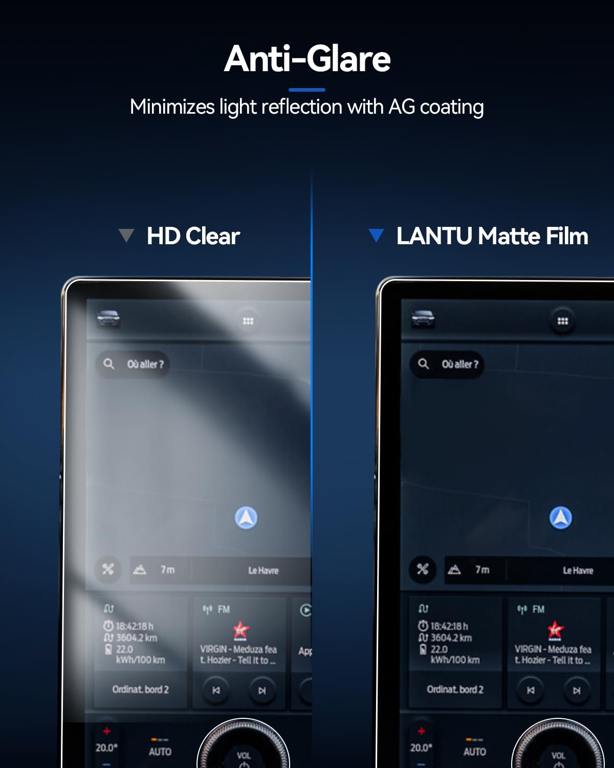 Lantu Matte Screen Protector For 2022 2023 Ford F150 Lightning& 2021 2023 Mustang Mach E& 2022 2024 Expedition 15.5'' Accessorie