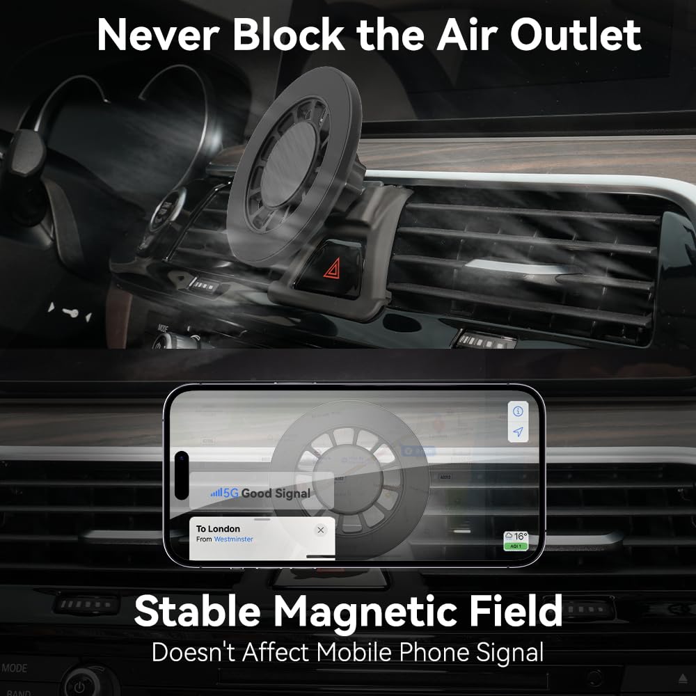 Zchan Fits Magsafe Car Mount For Bmw 5 Series 2017-2023 For Magsafe Car Phone Holder Magnetic For Bmw Phone Mount 5 Series Compa