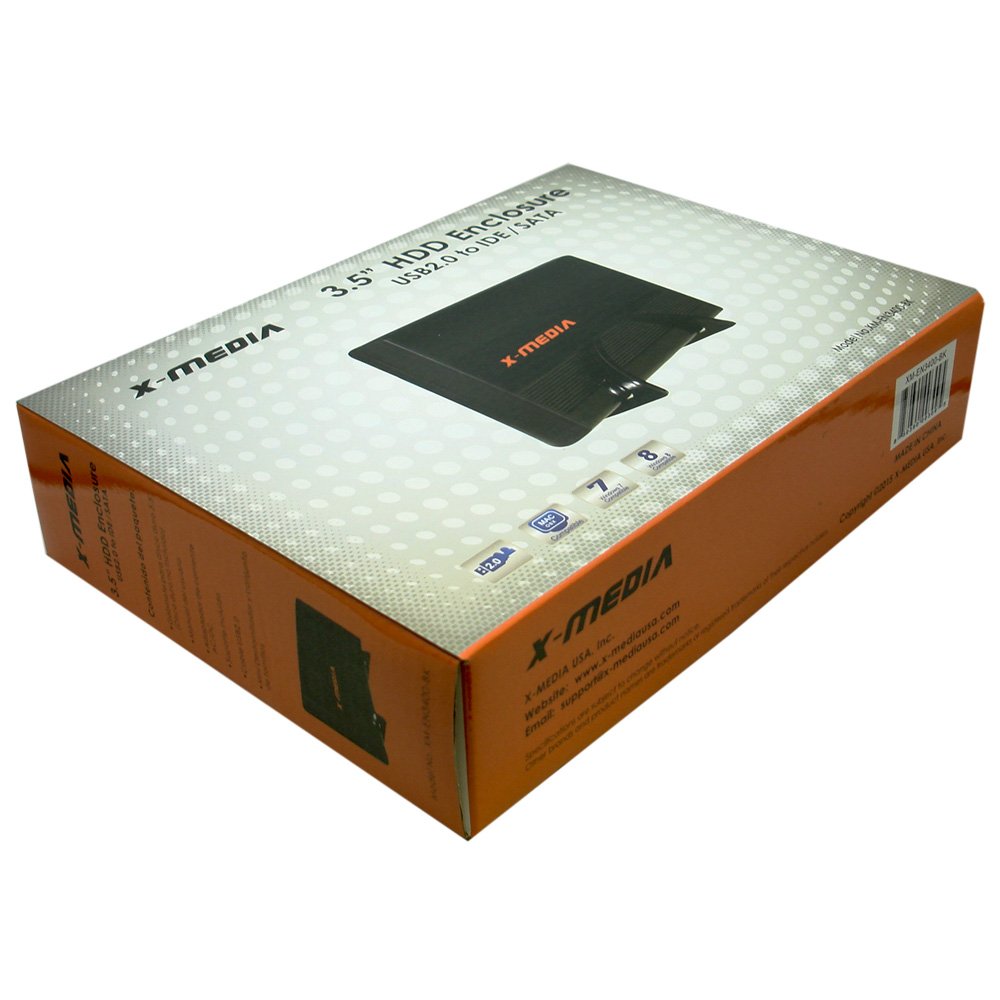 X Media XM EN3400 BK 3.5 inch USB2.0 to IDE/SATA Aluminum External HDD Enclosure