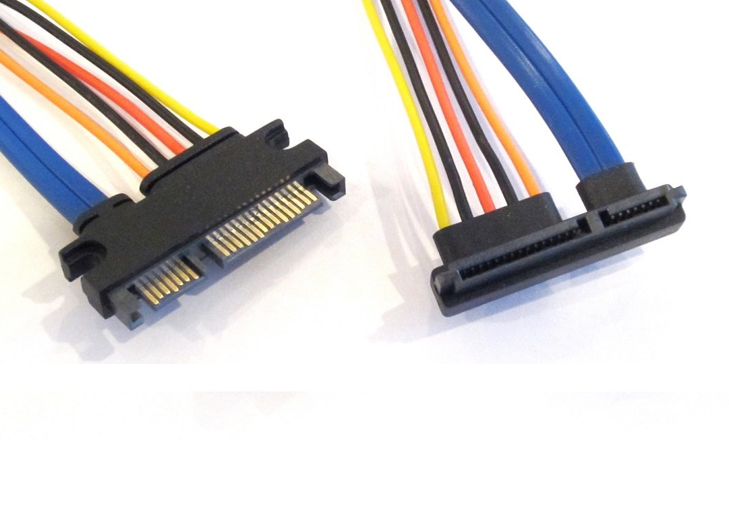 Sata 22 Pin Male To 22 Pin Female Right Angle Cable 12 Inches