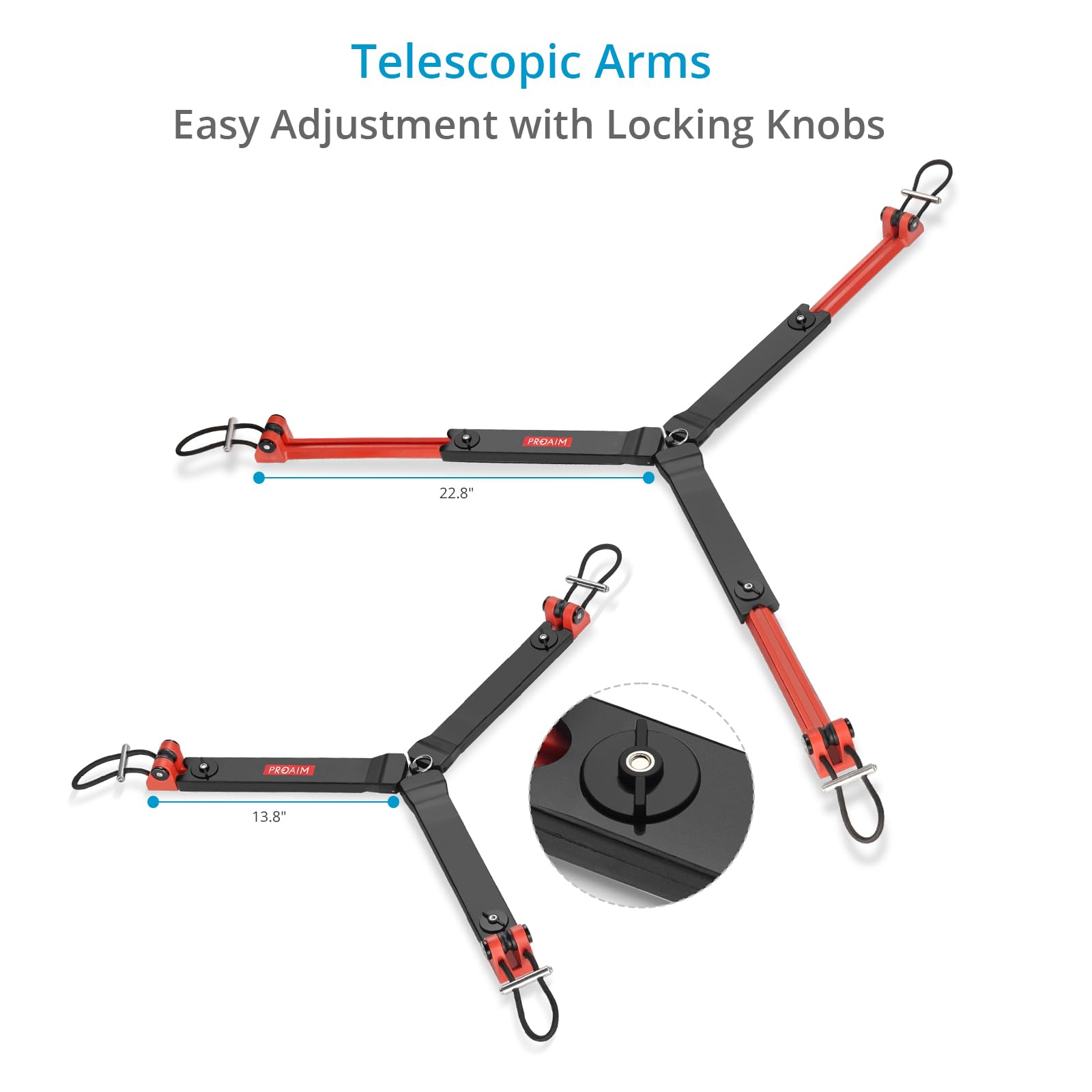 Proaim Heavy-Duty Ground Spreader V1 For Twin Spiked Feet Camera Tripods. 13.8 To 22.8 Adjustable Radius. Payload Up To 90Kg/209