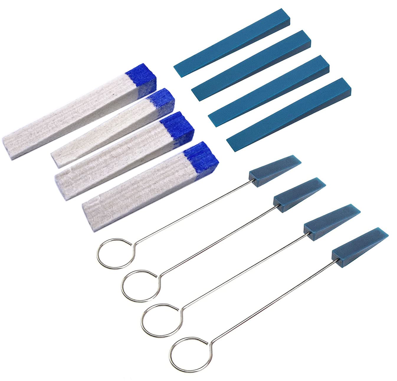 Jiayouy 12Pcs Piano Tuning Kit Professional Metal Rubber Tuning Mute With Wool Felt Wedge Mute For Piano Repairing Accessories