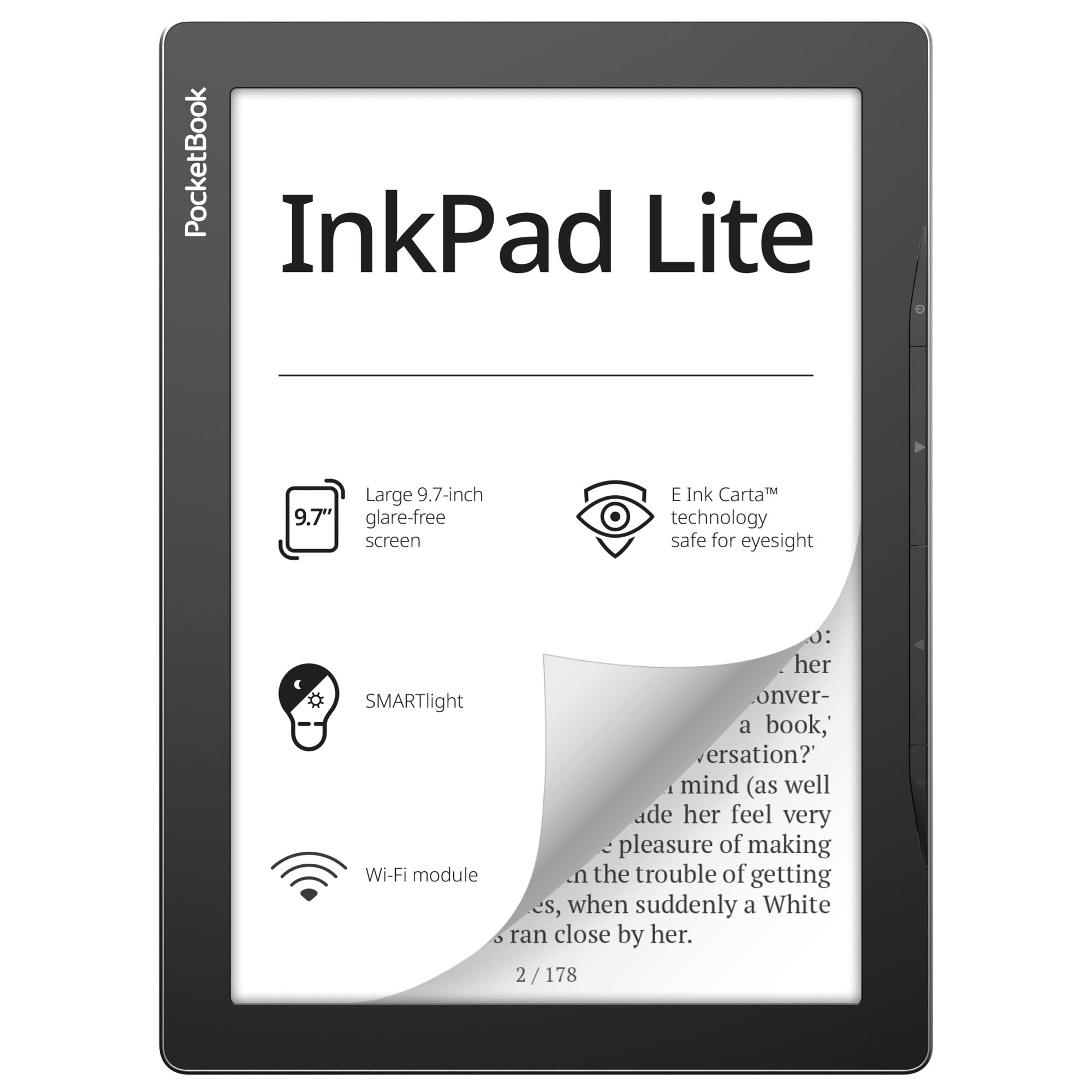 Pocketbook Inkpad Lite, E Book Reader, Mist Grey