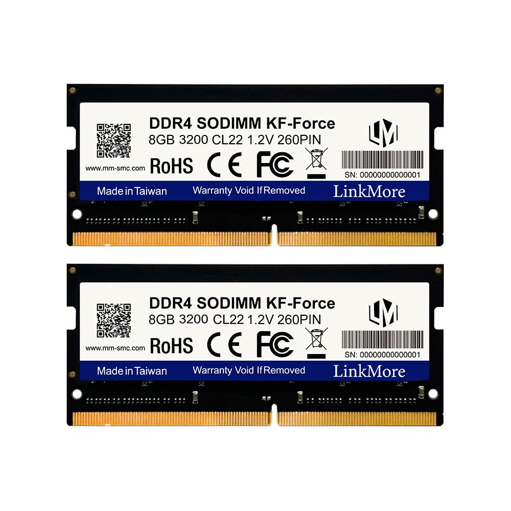 Linkmore 16Gb Kit (2 X 8Gb) Ddr4 3200Mh Sodimm (Pc4 25600) Cl22 1.2V Laptop Memory Module