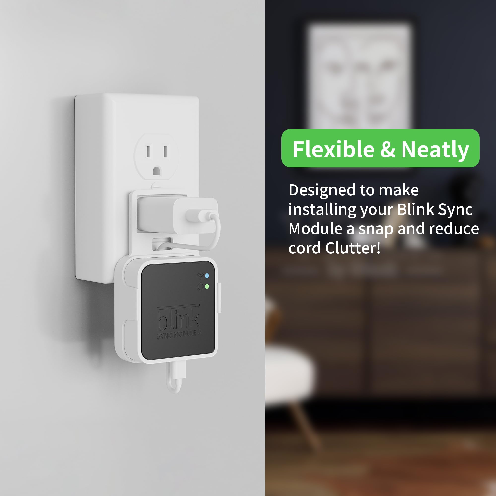 Wall Mount For Blink 4 (4Th Gen) Outdoor Camera, Mofad 3 Pack Weatherproof Protective Case & 360� Adjustable Mount With The Outlet Wall Mount For Sync Module 2 (Camera Not Included)