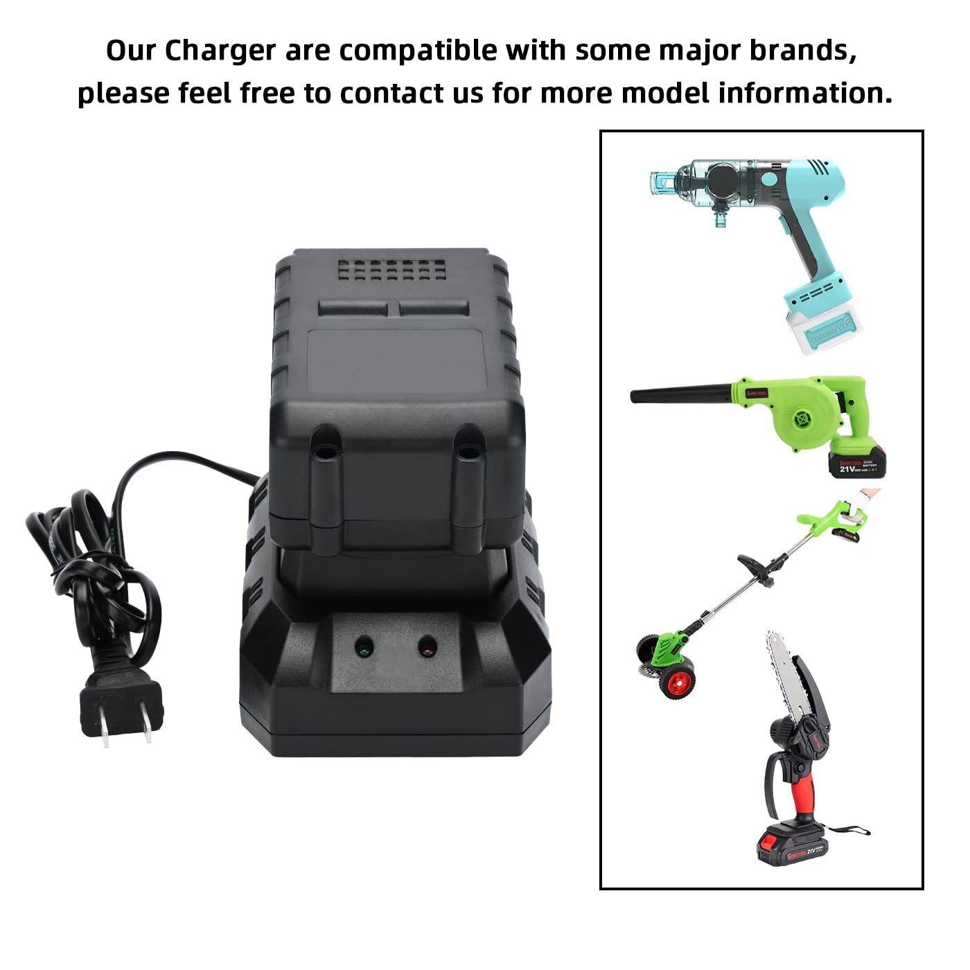 21V Battery Single Port Rapid Charger Base, Fast Charger Compatible 21V Lithium Ion Battery By Shintyool (Battery Not Included)