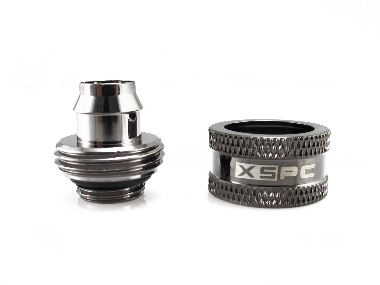 Xspc G1/4 To 3/8 Id, 5/8 Od Compression Fitting V2 For Soft Tubing, Black Chrome, 4-Pack