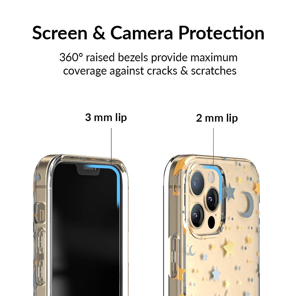 Velvet Caviar Clear Phone Case iPhone 12 Pro Max 8ft Drop Tested Polycarbonate Stars and Moon