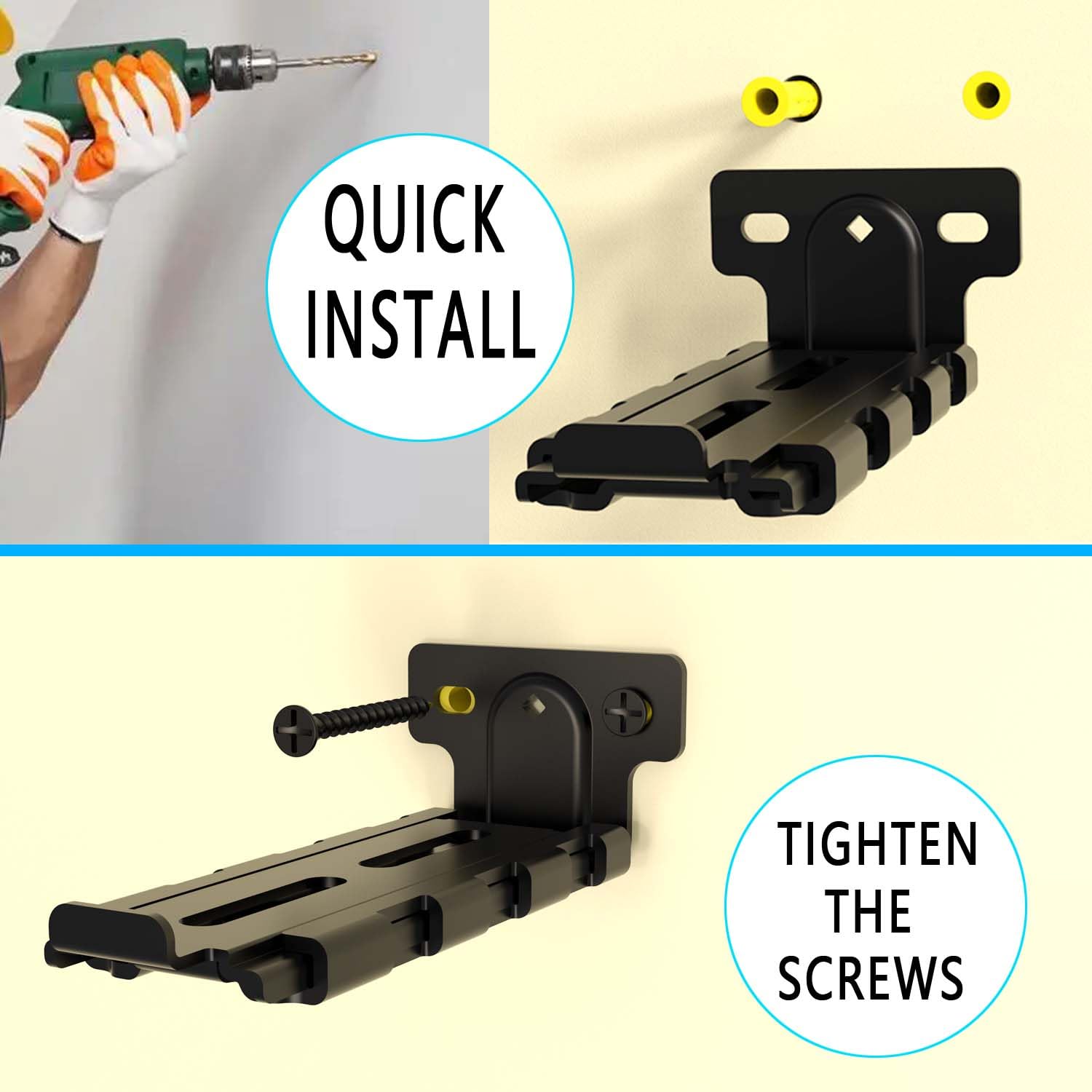 Agandax Soundbar Wall Mount Bracket Universal Soundbar Mount Shelf Depth Adjustable (3.65'' 6.65'') For Bose, Samsung, Vizio, Lg