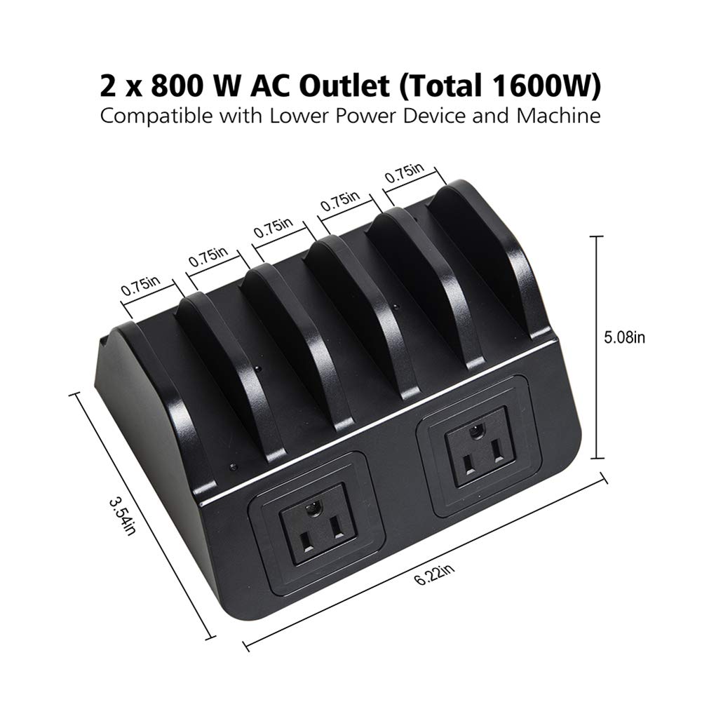 Udoli 5 Usb Ports Charging Station Organizer For Multiple Devices Fast Charging Desktop Stand For Apple Android Phone Tablet 160