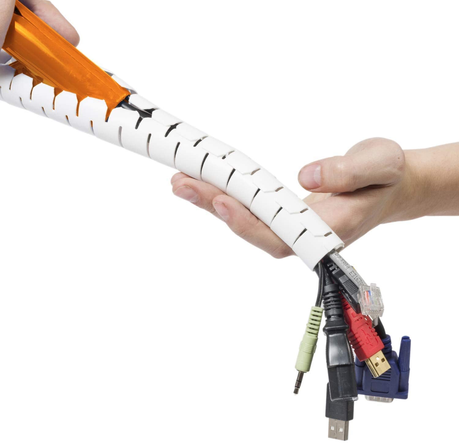 D Line Cable Zipper Cord Tube Organizer With Zip Tool, 8.2 Feet, Cable Management Sleeve, Cover For Long Wire Runs, 1 Inch Diame
