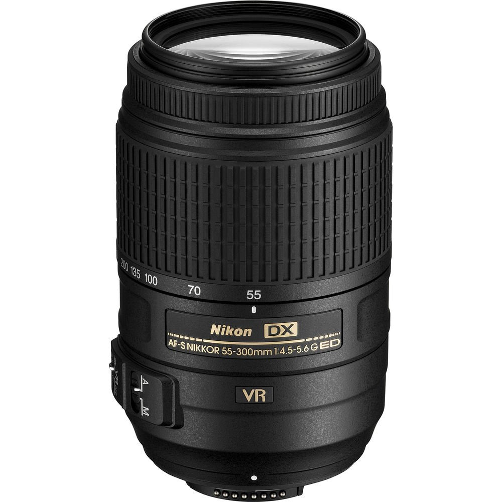 Nikon - Af-S Dx Nikkor 55-300Mm F/4.5-5.6G Ed Vr Telephoto Zoom Lens (2197) + Filter Kit + Cap Keeper + Cleaning Kit