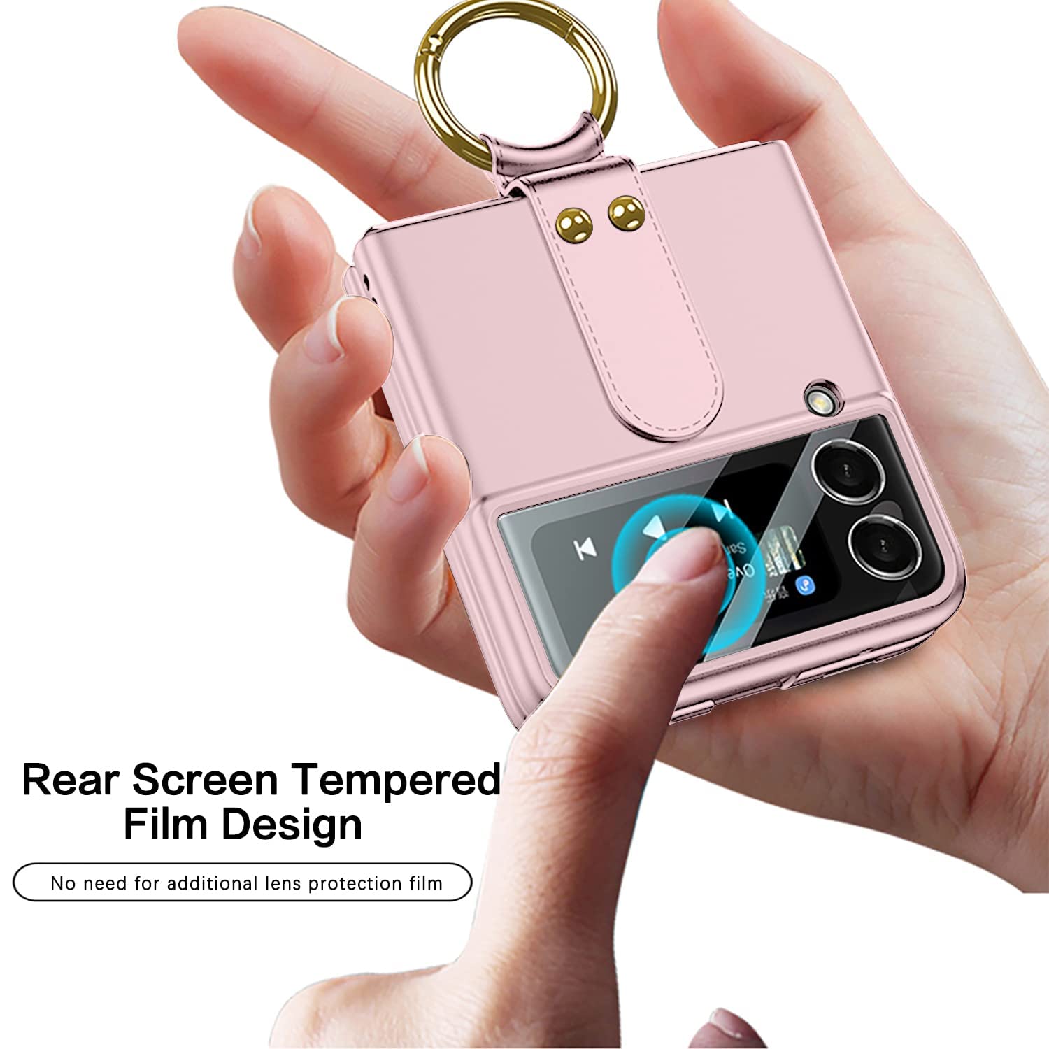 Daluz Design For Samsung Z Flip 3 5G Case, Ultra Thin Samsung Galaxy Z Flip 3 Case With Ring, Matte Hard Pc Protective Cover For