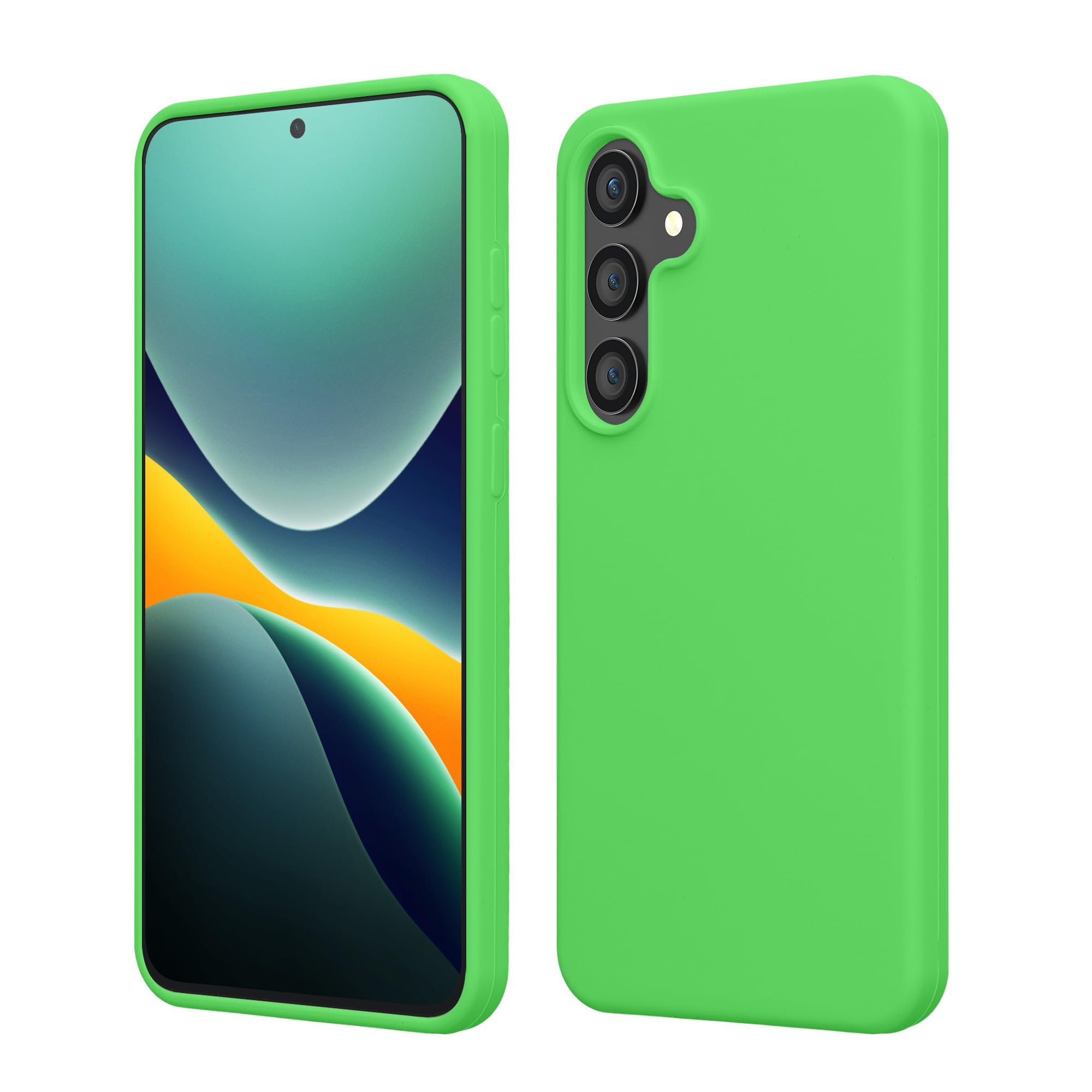 kwmobile Case Compatible with Samsung Galaxy S24 FE Case - TPU Silicone Phone Cover with Soft Finish - Lime Green
