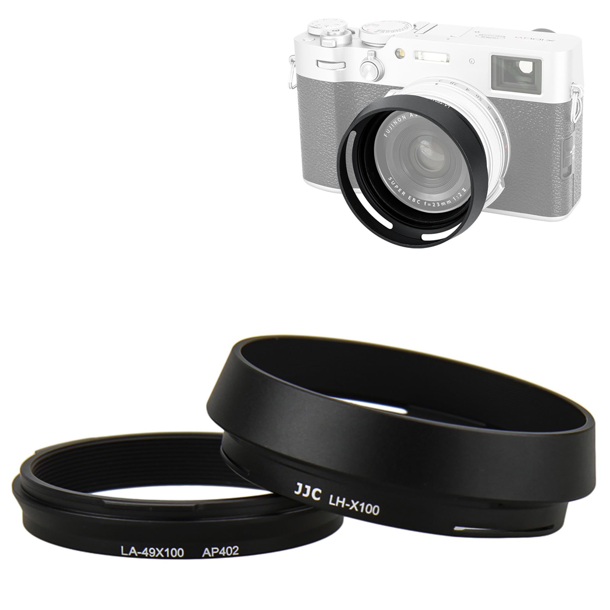 Jjc Metal Lens Hood Shade Protector With 49Mm Filter Adapter Ring For Fujifilm X100Vi X100V X100F X100T X100S X100 X70 Replaces