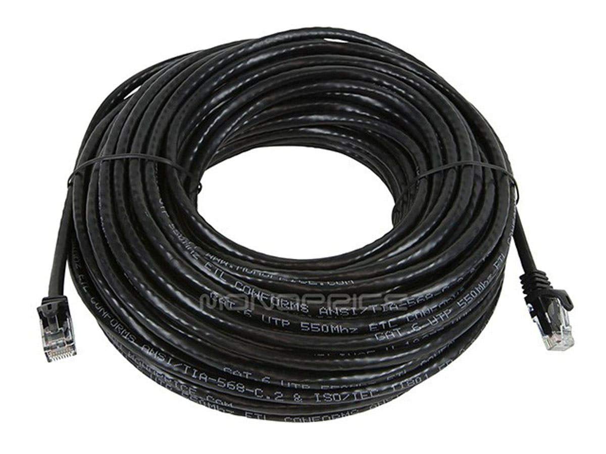 Monoprice Cat6 75Ft Black Patch Cable Utp 24Awg 550Mhz Pure Bare Copper Snagless Rj45 Flexboot Series Ethernet Cable