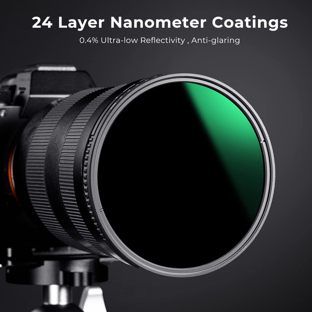 K&F Concept 52Mm Variable Neutral Density Lens Filter Nd8 Nd2000 (3 11Stop) Waterproof Adjustable Nd Lens Filter With 24 Multi Layer Coatings For Camera Lens (D Series)
