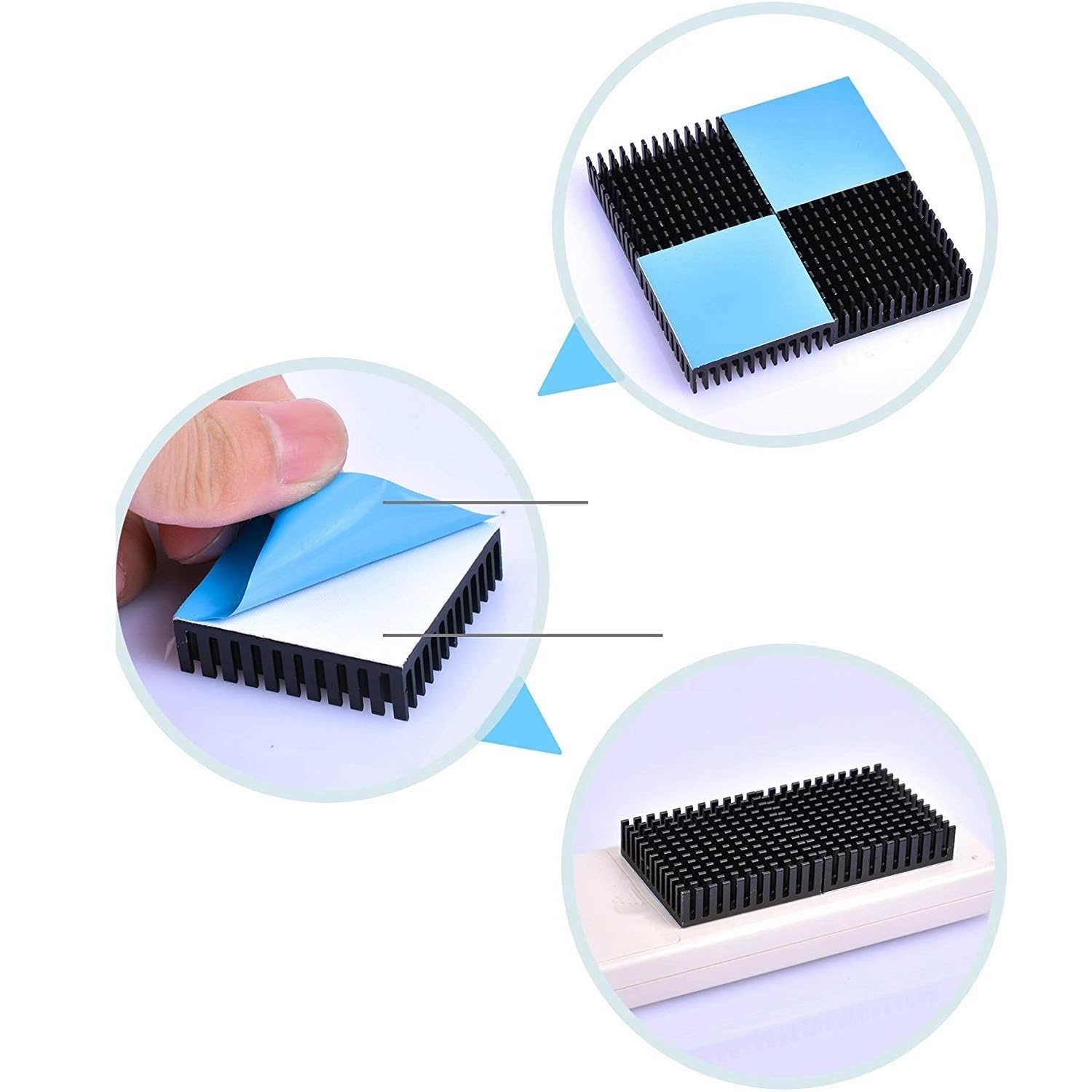 Easycargo 40Mm Heatsink Kit 40X40X11Mm + 3M8810 Thermal Conductive Adhesive Tape, Cooler Aluminum Heat Sink For Cooling 3D Printer Stepper Motor Tec1 12706 Thermoelectric Peltier Module 40Mmx40Mmx11Mm