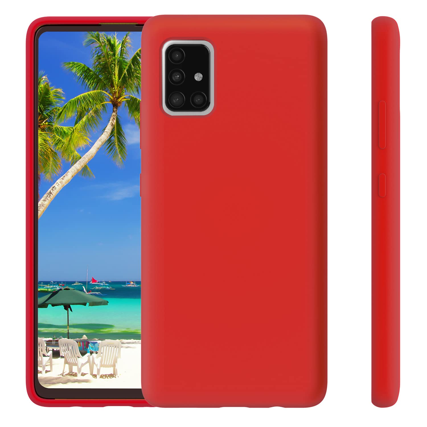 Meifei Galaxy A71 5G Case, Liquid Silicone Case Dual Layer Hybrid Hard Pc Soft Silicone Gel Rubber Slim Phone Case For Samsung G