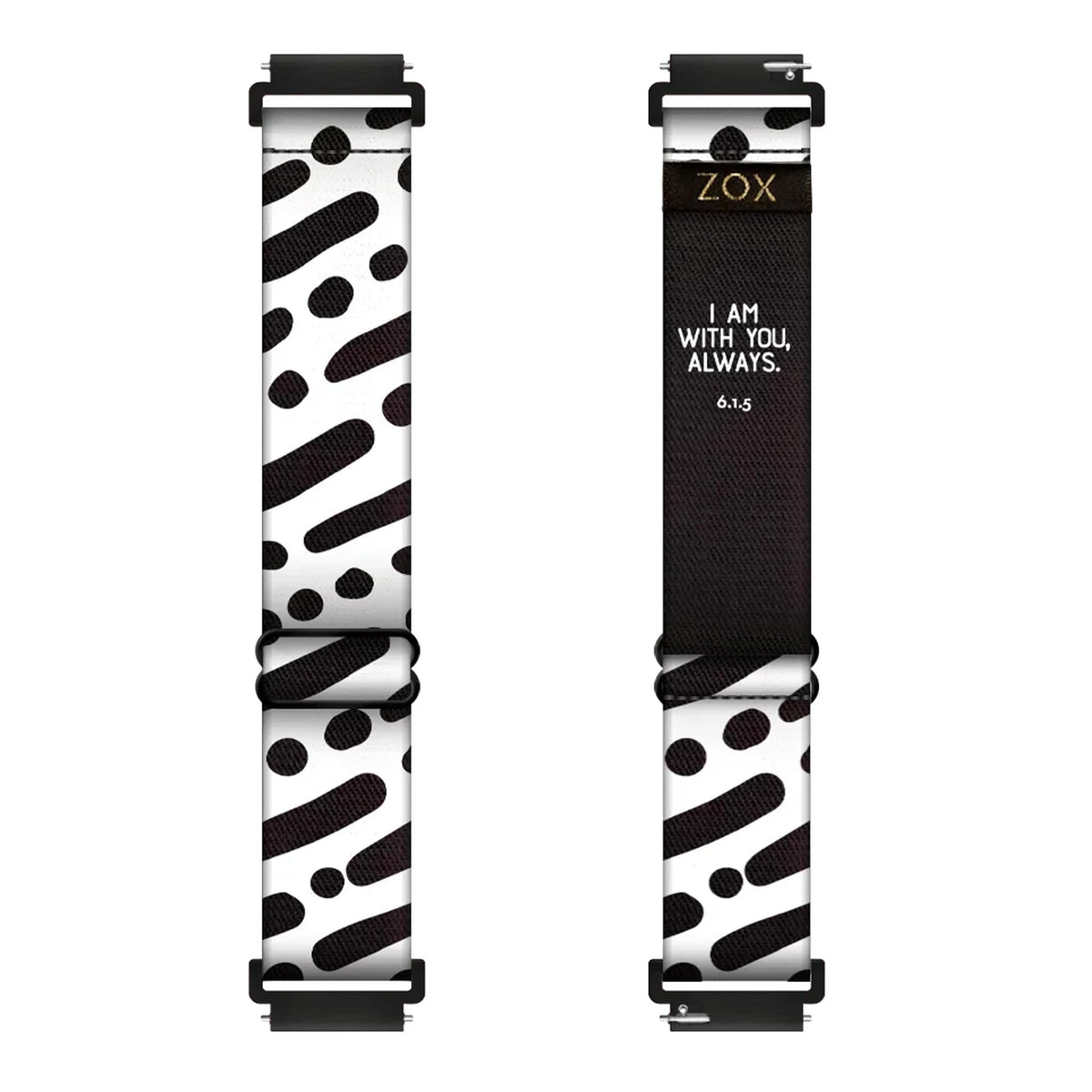 Zox Android Smart Watch Band - I Am With You Always | Soft, Adjustable Elastic Band With Motivational Affirmations And Beautiful