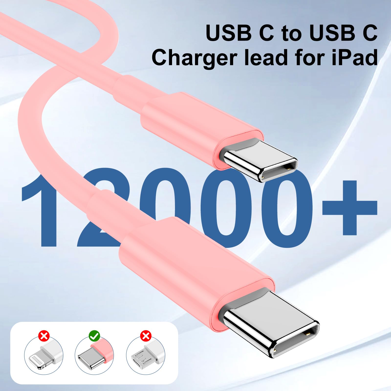 Iphone 15 Charger 10 Ft With 20W Usb C Charger Block,2 Pack 20W Fast Wall Charger For 15/15 Pro/Pro Max/Ipad Pro Airpods/Samsung And More, With 3 Pack 10Ft Usb C Cable