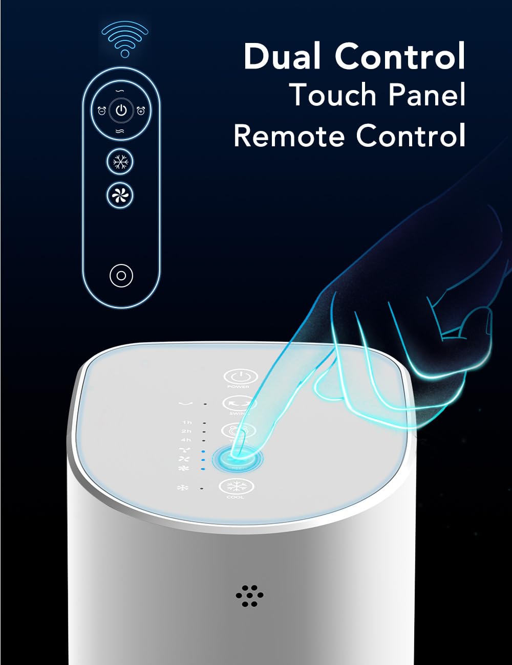 35 Inch Portable Air Conditioners Windowless, Evaporative Air Cooler With Smart Timer For Auto Off, Remote Control, Wider Oscill