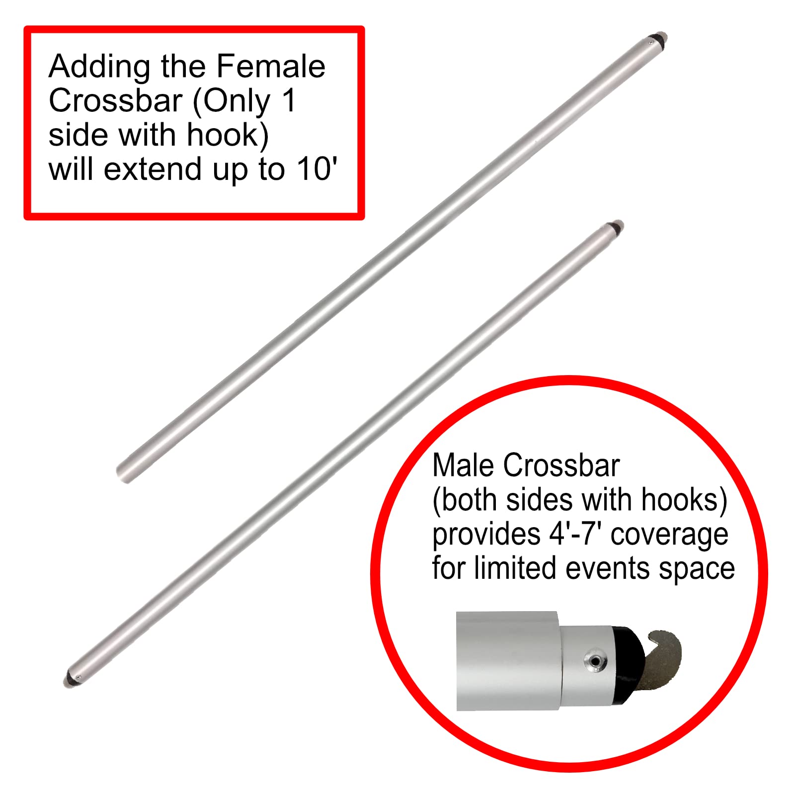 Crowd Control Center Pipe And Drape Backdrop Photobooth Wedding Party Convention Tradeshow Kit Framework Only (Crossbars)