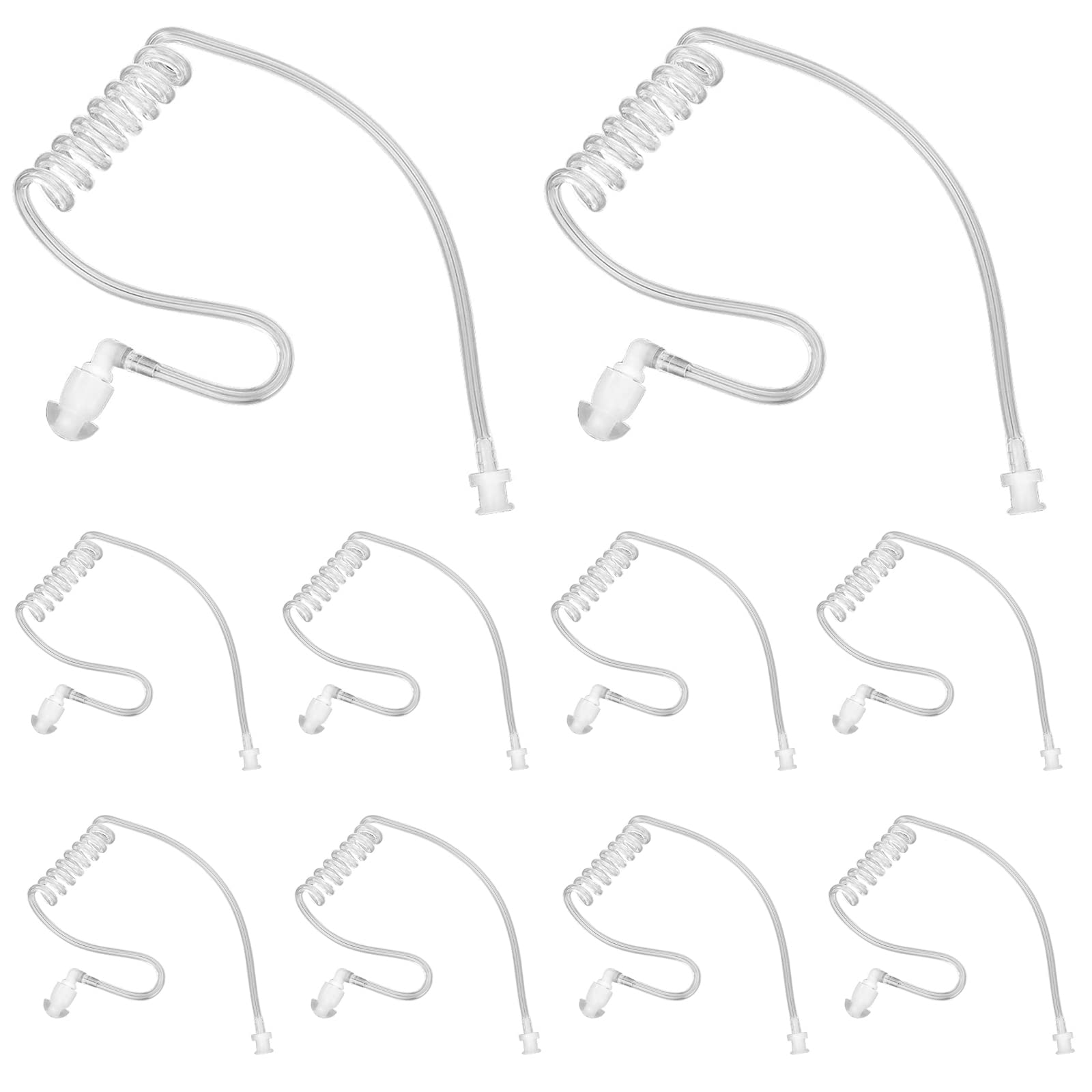 10 Pack Replacement Acoustic Coil Tube Walkie Talkie Earpieces For Baofeng Motorola Kenwood Retevis Midland Two Way Radios Headset Secret Spy Game Earpiece