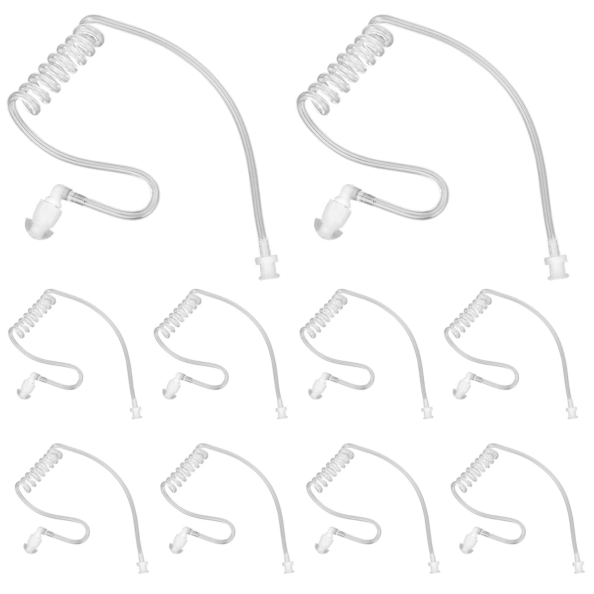 10 Pack Replacement Acoustic Coil Tube Walkie Talkie Earpieces For Baofeng Motorola Kenwood Retevis Midland Two Way Radios Headset Secret Spy Game Earpiece