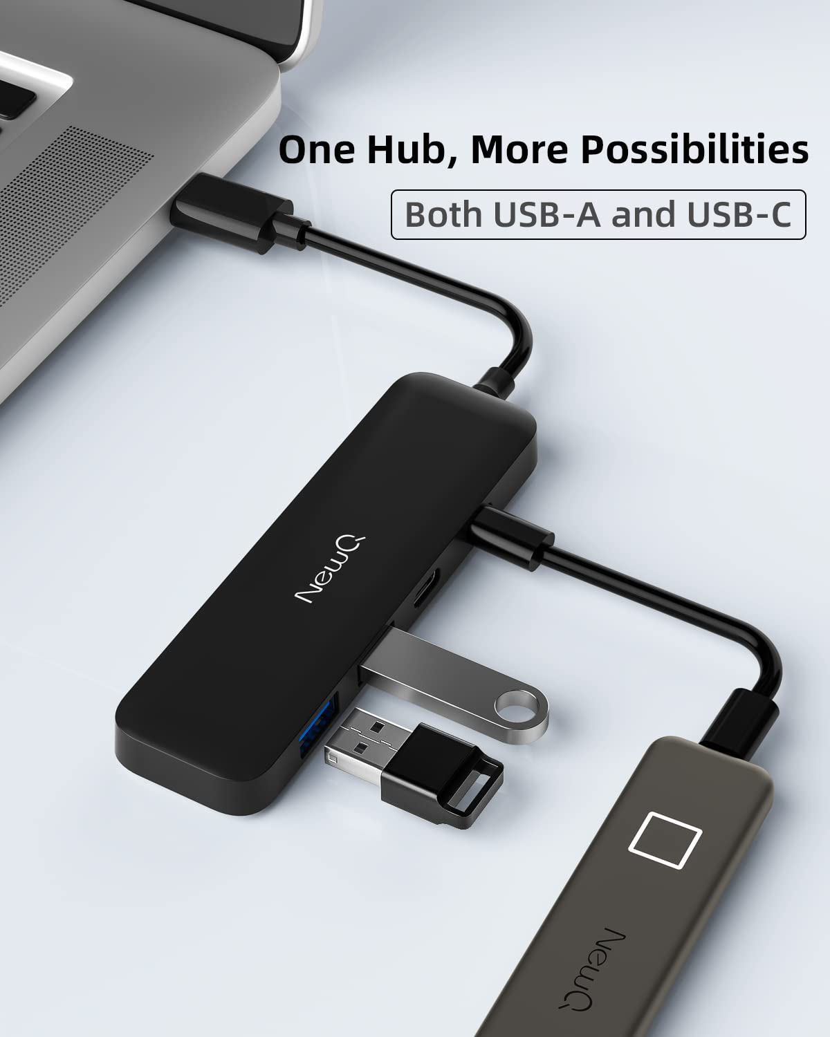 Dual Usb C Usb A 3.0 Hub: 4 Ports With 2* Usb C 3.0 And 2* Usb A 3.0, Ultra Slim Portable Usb Splitter Adapter For Laptop, Ps4,