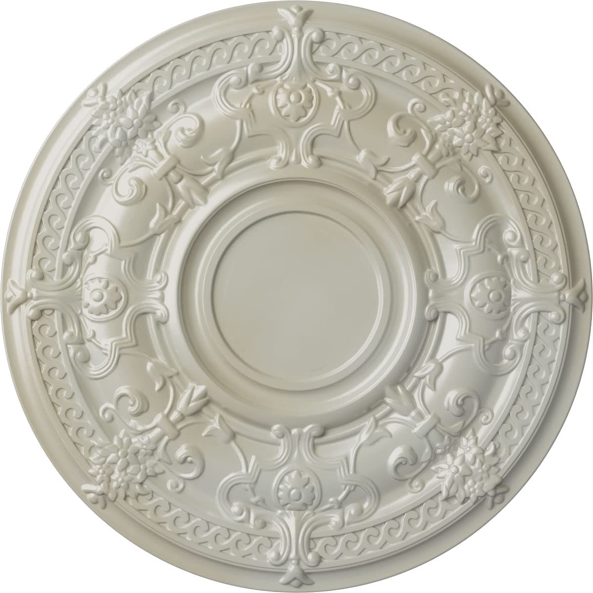 Ekena Millwork Cm33Dafbs Dauphine Ceiling Medallion, 33 7/8''Od X 1 3/8''P (Fits Canopies Up To 13 1/4''), Hand Painted Flash Bl