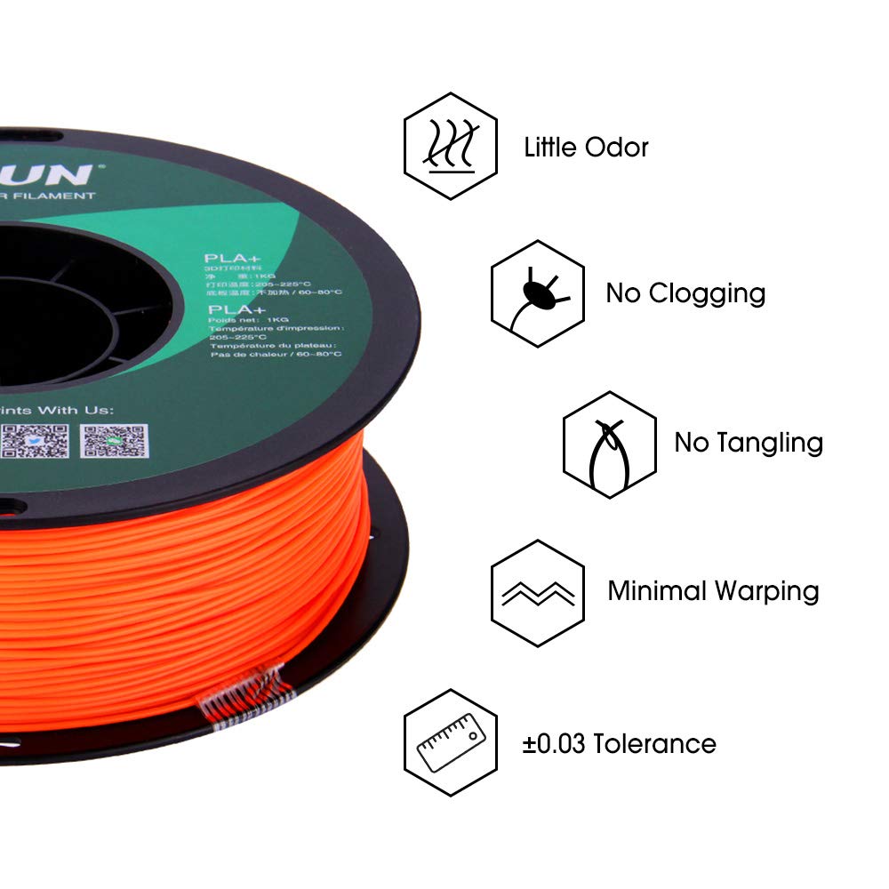 Esun Pla Pro (Pla+) 3D Printer Filament, Dimensional Accuracy +/  0.03Mm, 1Kg Spool, 1.75Mm, Orange