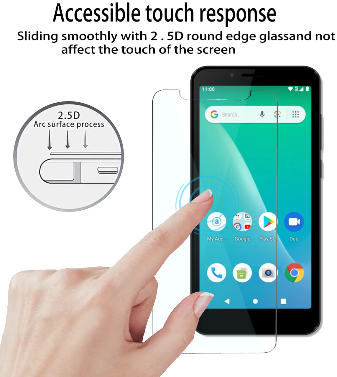 Covthch For Schok Volt Sv55 Sv55216 Screen Protector Tempered [ 2 Pack ], 9H High Definition Clear Hd Glass Film [Anti Fingerpri