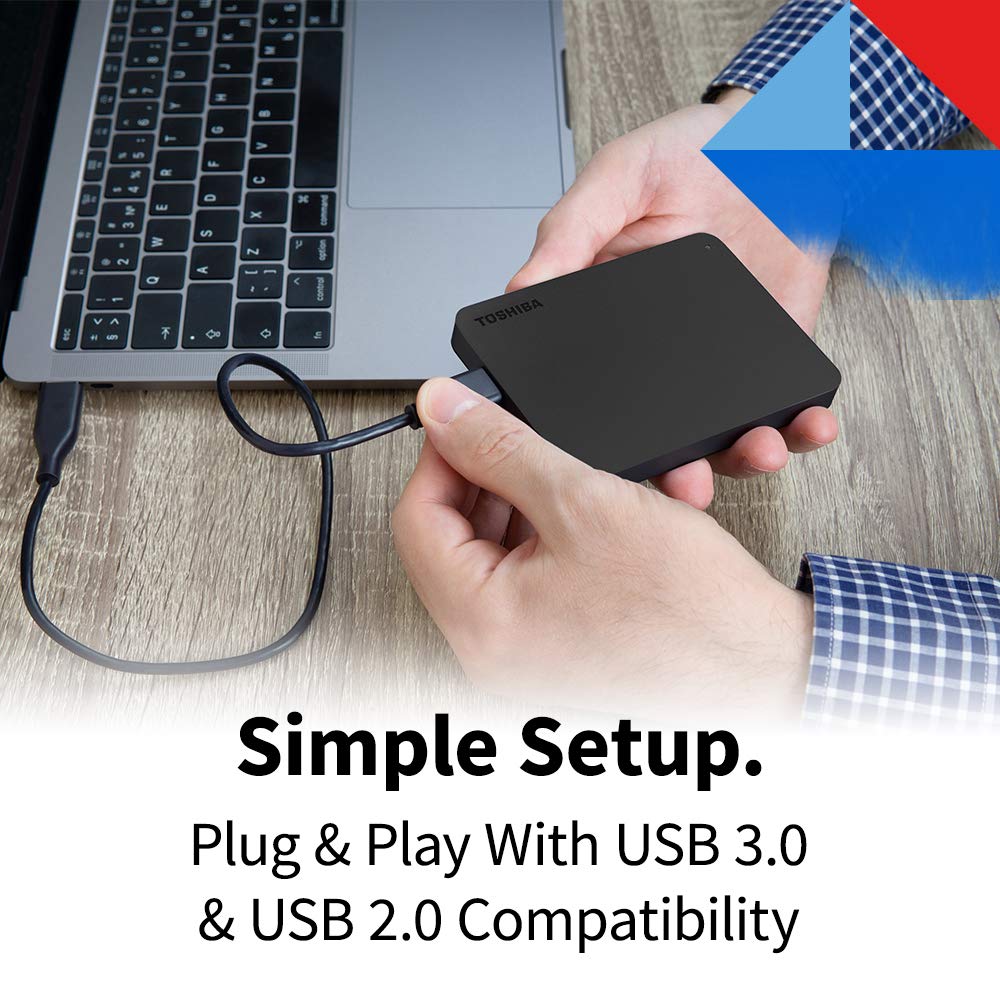 Toshiba Canvio Basics 2TB Portable External Hard Drive USB 3.0 Black HDTB420XK3AA